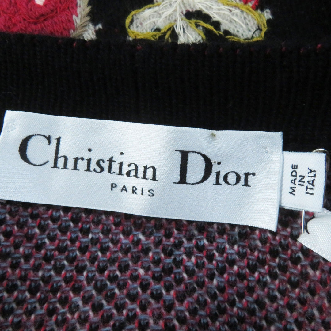 Christian Dior cardigan 244G23AM335 Main: 100% wool, Part: 100% cotton black multi Toile de Joy Cardigan Women S Used Authentic