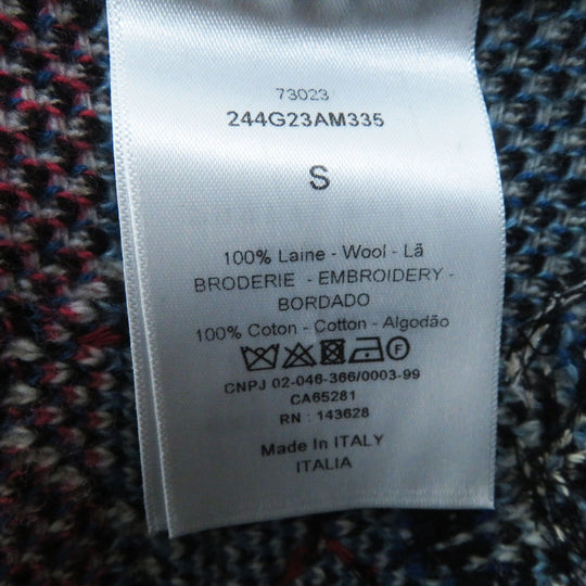 Christian Dior cardigan 244G23AM335 Main: 100% wool, Part: 100% cotton black multi Toile de Joy Cardigan Women S Used Authentic