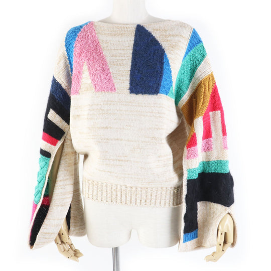 CHANEL knit 19A P61696 Main: 67% cashmere, Main: 17% polyester, Main: 6% silk, Main: 5% mohair, Main: 3% polyamide Multi Women 36 Used Authentic