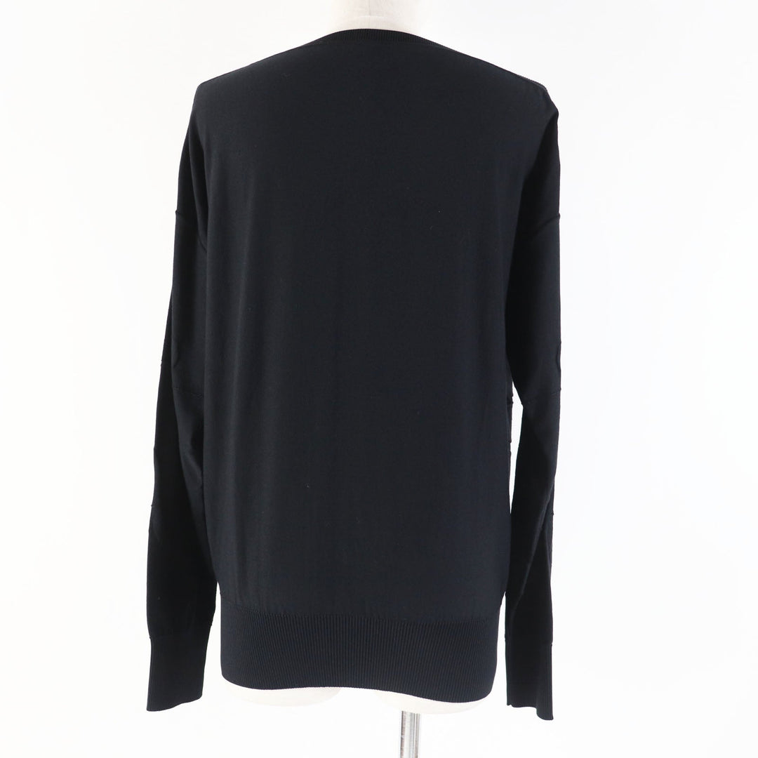HERMES knit Main: 52% silk, Main: 40% cotton, Main: 6% nylon, Main: 2% polyurethane, Part: 100% rayon black L'INSTRVCTION DV ROY Teiogaku Women 36 Used Authentic