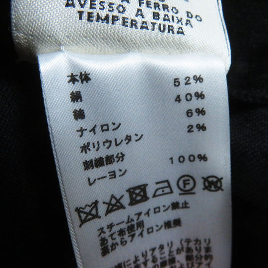 HERMES knit Main: 52% silk, Main: 40% cotton, Main: 6% nylon, Main: 2% polyurethane, Part: 100% rayon black L'INSTRVCTION DV ROY Teiogaku Women 36 Used Authentic