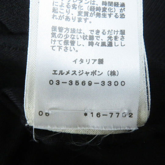 HERMES knit Main: 52% silk, Main: 40% cotton, Main: 6% nylon, Main: 2% polyurethane, Part: 100% rayon black L'INSTRVCTION DV ROY Teiogaku Women 36 Used Authentic