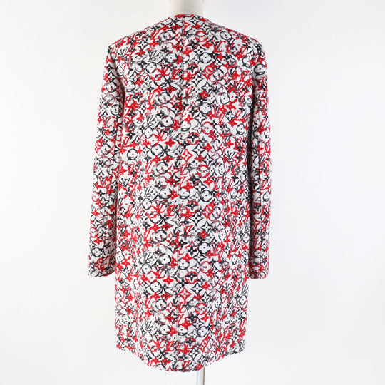 LOUIS VUITTON coat Main: 52% cotton, Main: 43% rayon, Main: 5% nylon, Lining: 50% rayon, Outer: 50% cupra Red White Black Women 38 Used Authentic