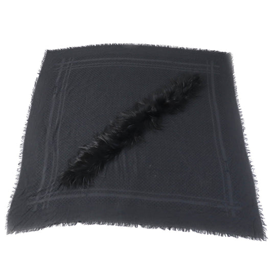 GUCCI Stall 355468 Main: 65% silk, Main: 35% wool, Part: fox black Women Used Authentic