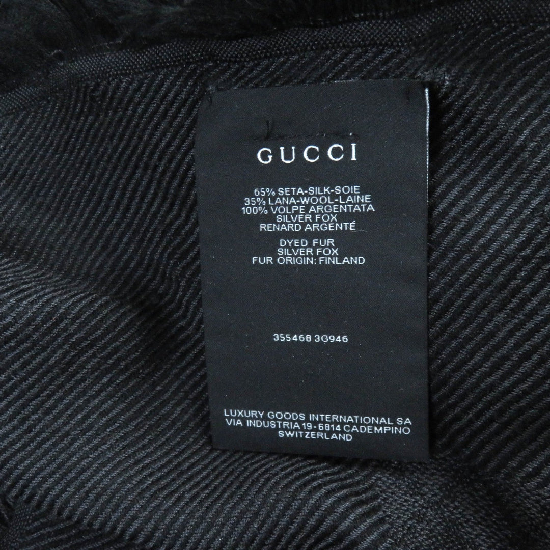 GUCCI Stall 355468 Main: 65% silk, Main: 35% wool, Part: fox black Women Used Authentic