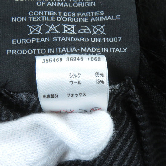 GUCCI Stall 355468 Main: 65% silk, Main: 35% wool, Part: fox black Women Used Authentic