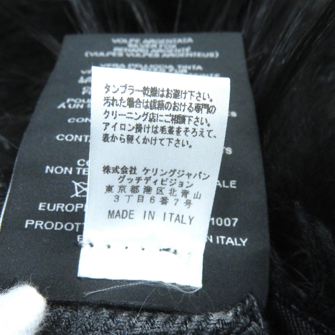 GUCCI Stall 355468 Main: 65% silk, Main: 35% wool, Part: fox black Women Used Authentic