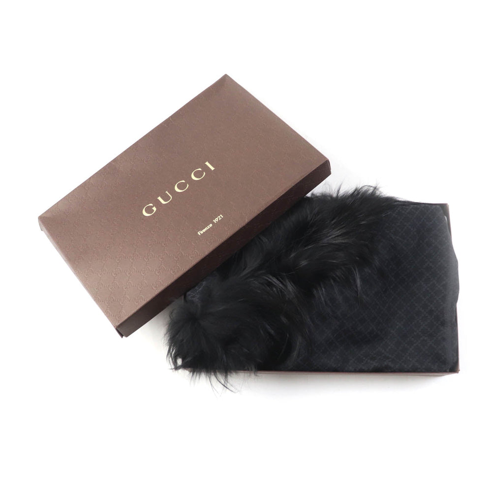 GUCCI Stall 355468 Main: 65% silk, Main: 35% wool, Part: fox black Women Used Authentic