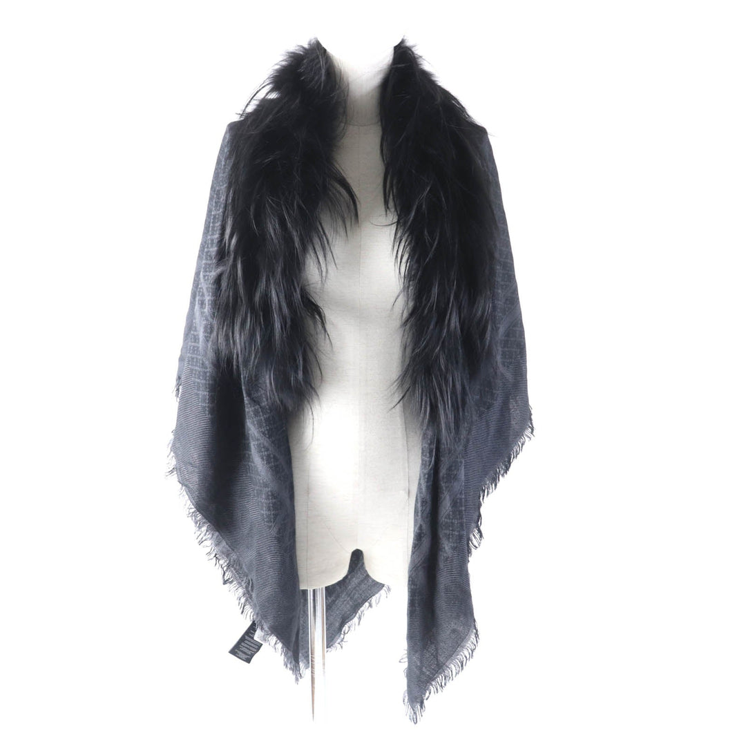 GUCCI Stall 355468 Main: 65% silk, Main: 35% wool, Part: fox black Women Used Authentic