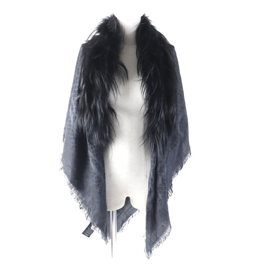 GUCCI Stall 355468 Main: 65% silk, Main: 35% wool, Part: fox black Women Used Authentic