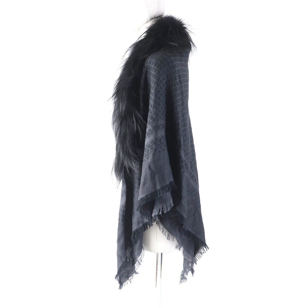 GUCCI Stall 355468 Main: 65% silk, Main: 35% wool, Part: fox black Women Used Authentic