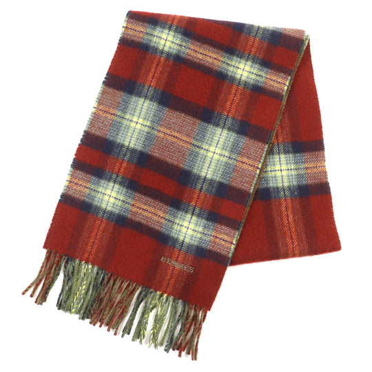 HERMES Scarf Main: 100% cashmere Red type Back to school Women(Unisex) Used Authentic