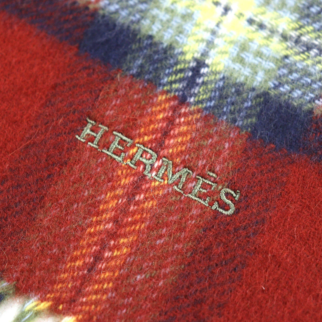 HERMES Scarf Main: 100% cashmere Red type Back to school Women(Unisex) Used Authentic