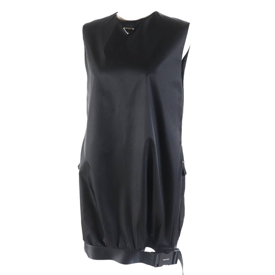 PRADA one piece 230657 Outer: 100% recycled polyamide, Lining: 100% viscose, Part: polyamide, Part: calf leather black Women 40 Used Authentic