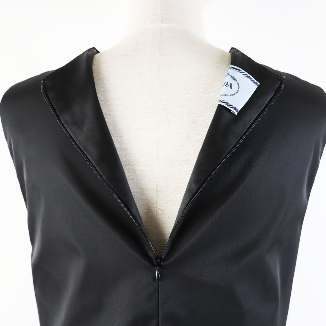 PRADA one piece 230657 Outer: 100% recycled polyamide, Lining: 100% viscose, Part: polyamide, Part: calf leather black Women 40 Used Authentic