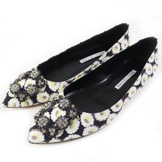 MANOLO BLAHNIK pumps Main: Rayon, Main: Polyurethane, Part: Leather Multi HANGTSTFLAT Hangisi Flat Women 37.5 Used Authentic