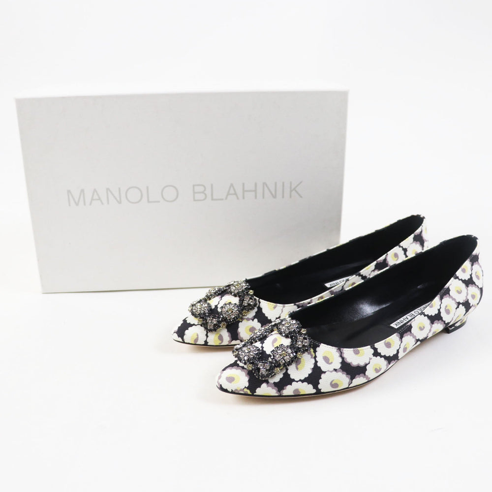 MANOLO BLAHNIK pumps Main: Rayon, Main: Polyurethane, Part: Leather Multi HANGTSTFLAT Hangisi Flat Women 37.5 Used Authentic