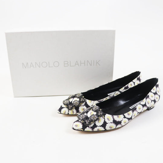 MANOLO BLAHNIK pumps Main: Rayon, Main: Polyurethane, Part: Leather Multi HANGTSTFLAT Hangisi Flat Women 37.5 Used Authentic