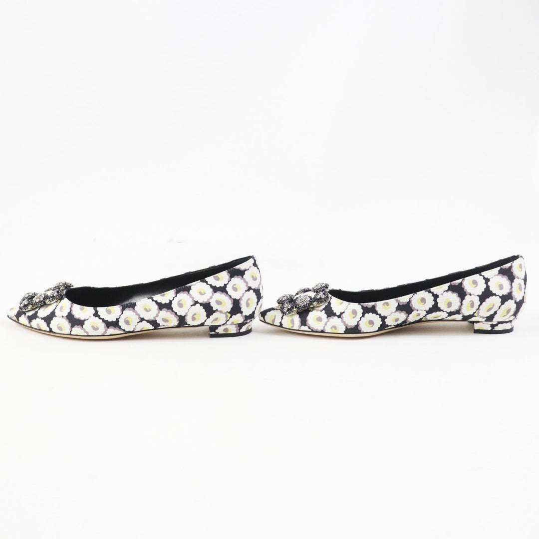 MANOLO BLAHNIK pumps Main: Rayon, Main: Polyurethane, Part: Leather Multi HANGTSTFLAT Hangisi Flat Women 37.5 Used Authentic