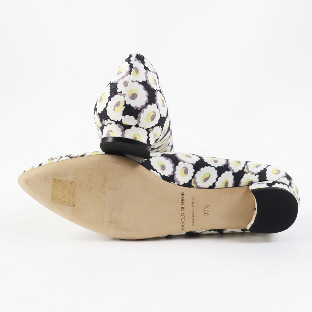 MANOLO BLAHNIK pumps Main: Rayon, Main: Polyurethane, Part: Leather Multi HANGTSTFLAT Hangisi Flat Women 37.5 Used Authentic