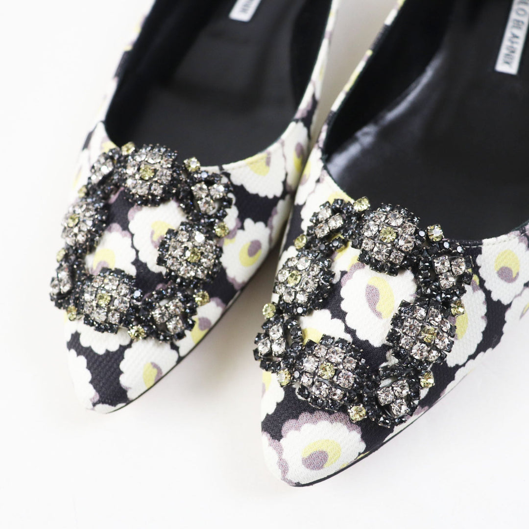 MANOLO BLAHNIK pumps Main: Rayon, Main: Polyurethane, Part: Leather Multi HANGTSTFLAT Hangisi Flat Women 37.5 Used Authentic