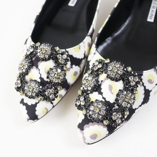 MANOLO BLAHNIK pumps Main: Rayon, Main: Polyurethane, Part: Leather Multi HANGTSTFLAT Hangisi Flat Women 37.5 Used Authentic