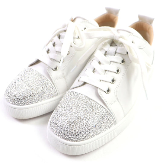 Christian Louboutin Low cut sneakers 3181254 Main: Leather, Part: Rhinestone white mens 39.5 Used Authentic