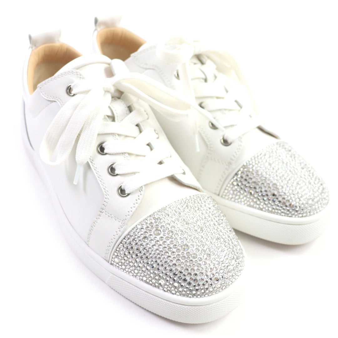 Christian Louboutin Low cut sneakers 3181254 Main: Leather, Part: Rhinestone white mens 39.5 Used Authentic