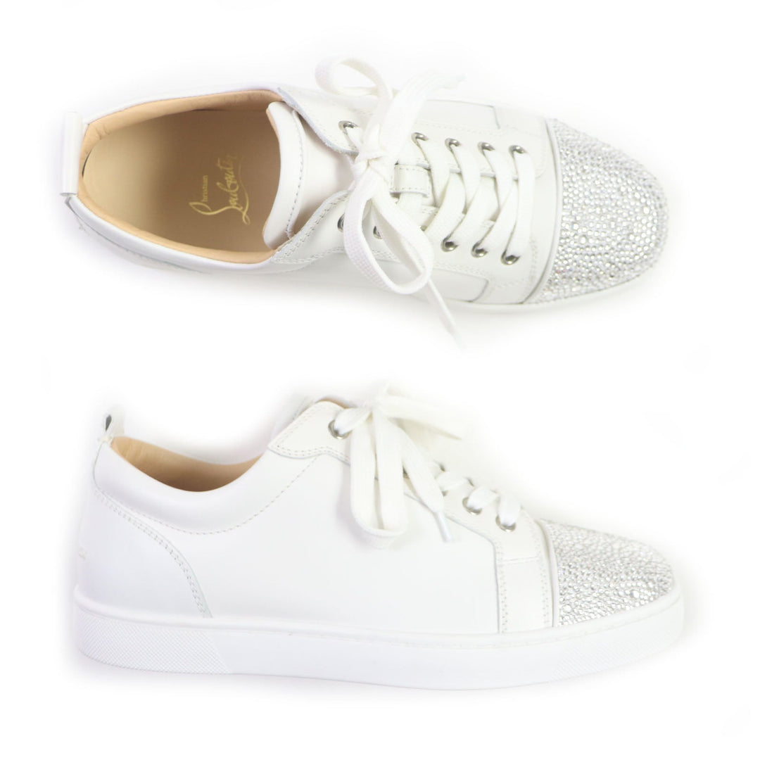Christian Louboutin Low cut sneakers 3181254 Main: Leather, Part: Rhinestone white mens 39.5 Used Authentic