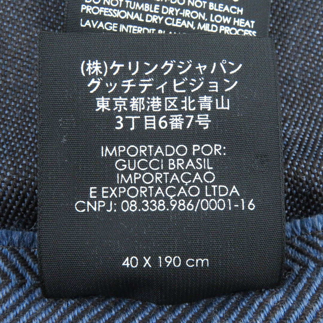 GUCCI Scarf Main: 100% wool Navy mens Used Authentic