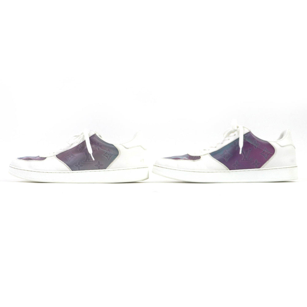 LOUIS VUITTON sneakers Main: Leather White Aurora Color Rivoli line mens 8 1/2 Used Authentic