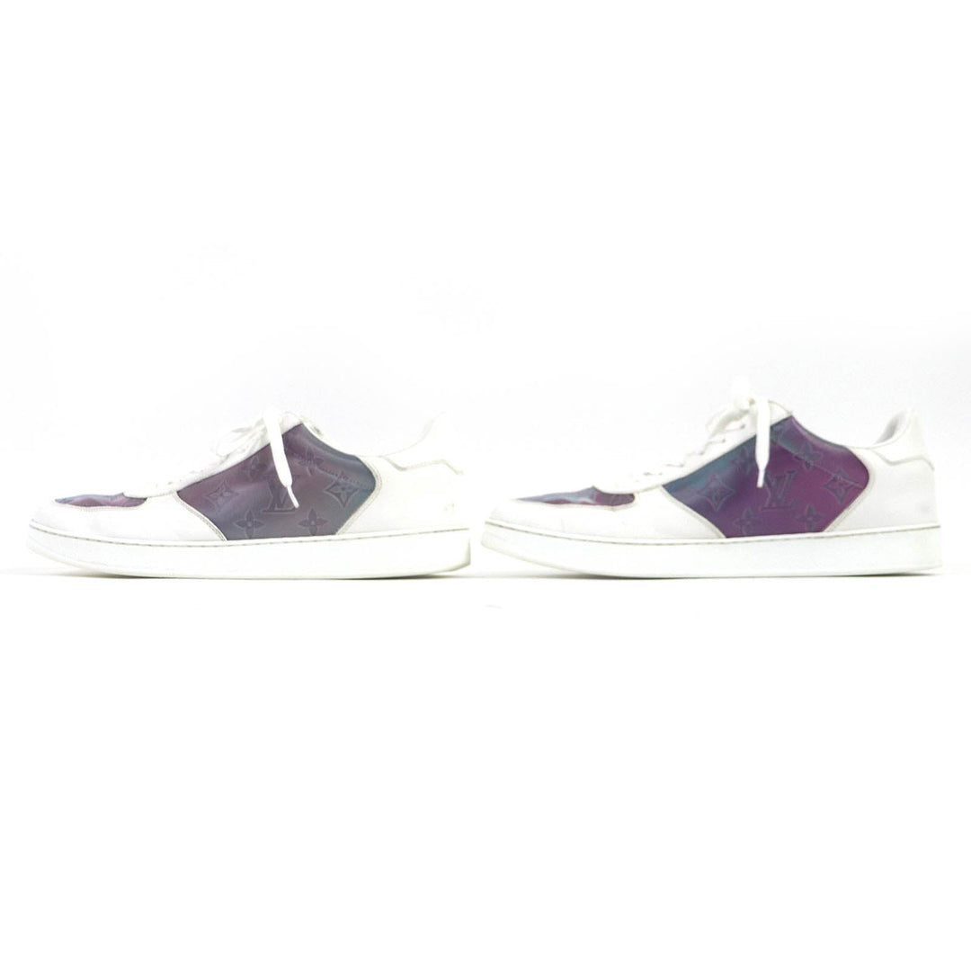 LOUIS VUITTON sneakers Main: Leather White Aurora Color Rivoli line mens 8 1/2 Used Authentic