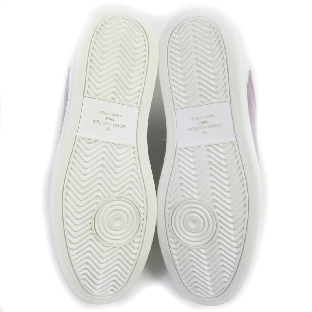 LOUIS VUITTON sneakers Main: Leather White Aurora Color Rivoli line mens 8 1/2 Used Authentic