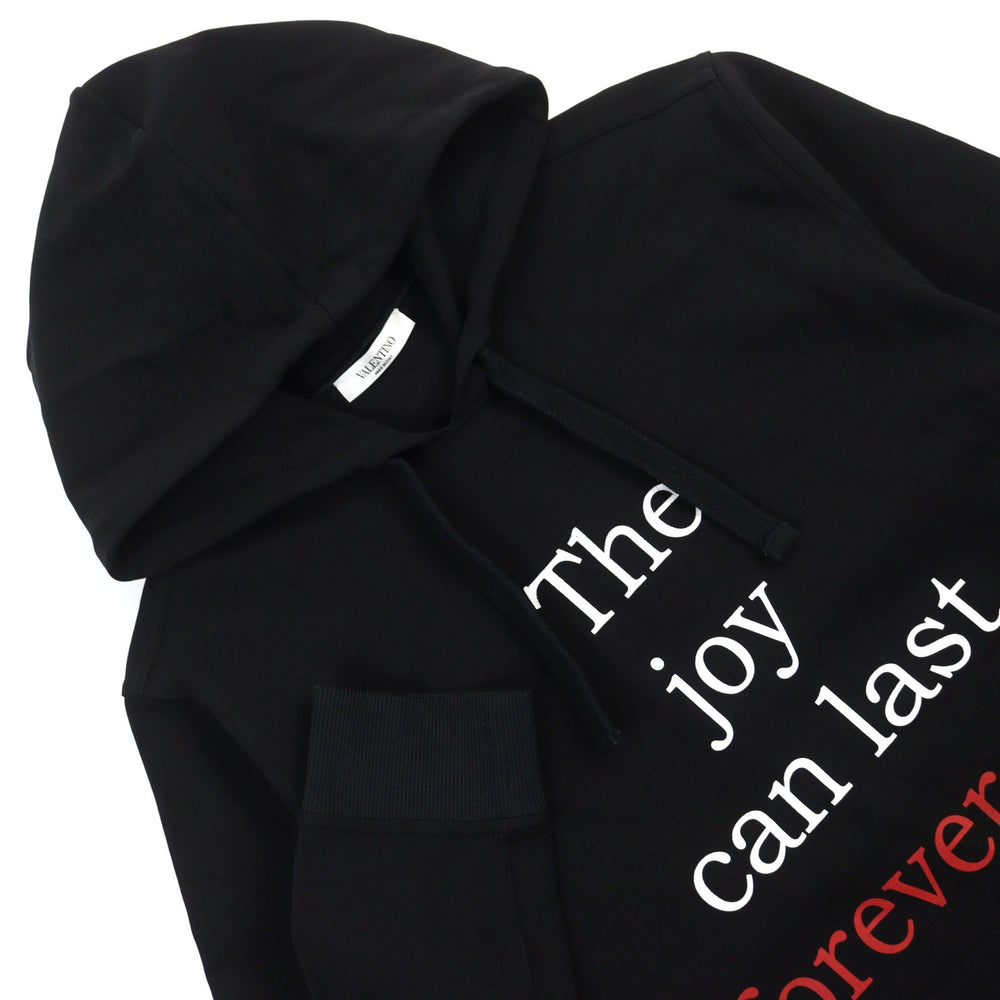 VALENTINO Hoodie TV3MF08R62Y Outer material: 75% rayon, Outer material: 17% nylon, Outer material: 8% polyurethane, Outer material: 94% polyester, Outer material: 4% nylon Black type mens L Used Authentic
