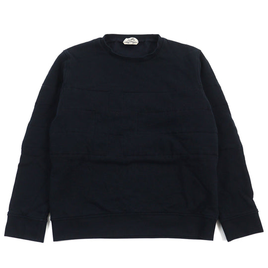 HERMES sweat Main: 100% cotton, Part: 90% cotton, Part: 10% elastane, Filling: 100% polyester black mens XL Used Authentic