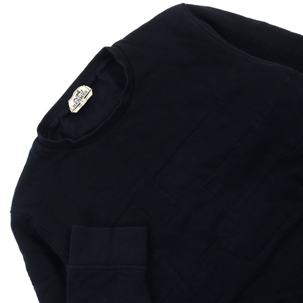 HERMES sweat Main: 100% cotton, Part: 90% cotton, Part: 10% elastane, Filling: 100% polyester black mens XL Used Authentic