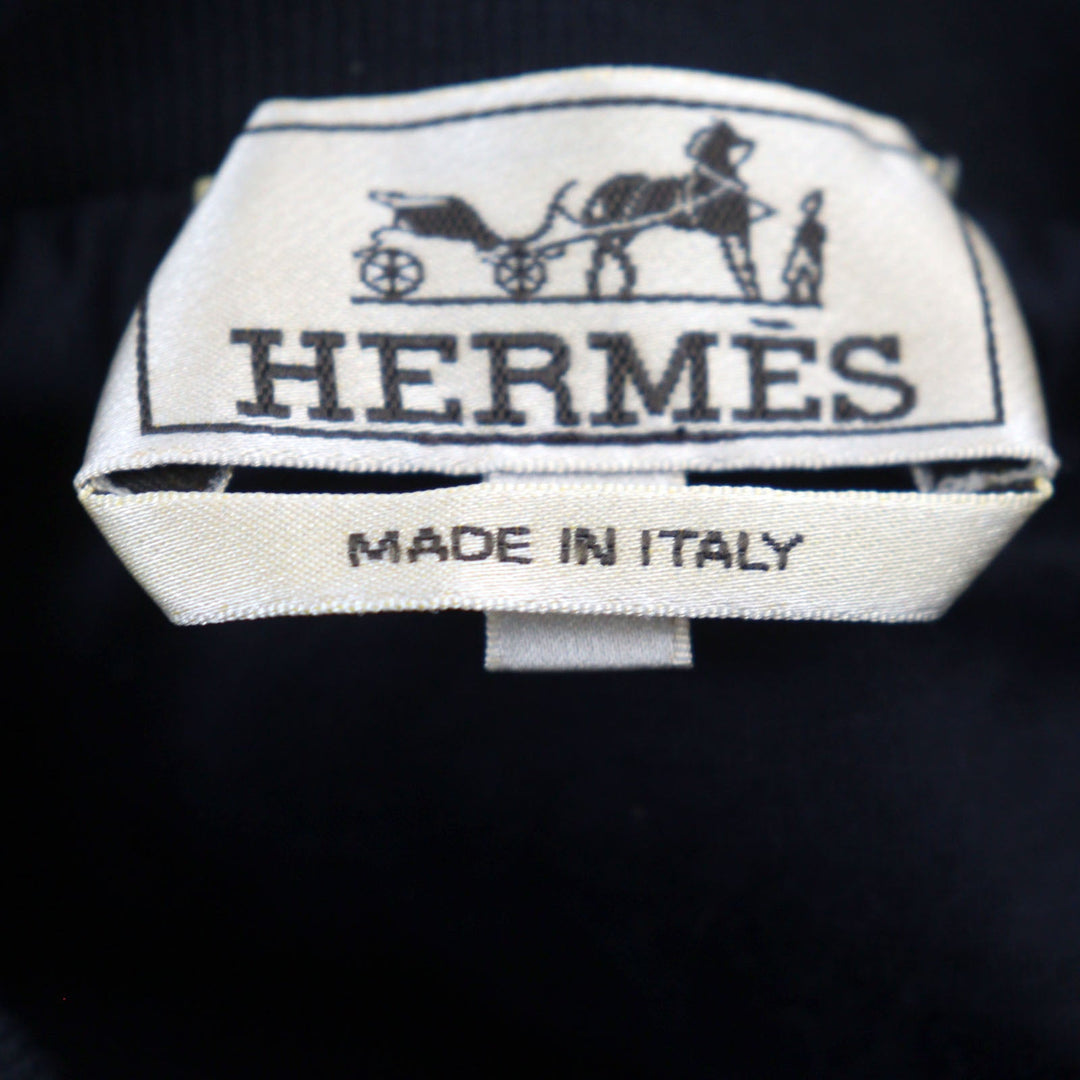 HERMES sweat Main: 100% cotton, Part: 90% cotton, Part: 10% elastane, Filling: 100% polyester black mens XL Used Authentic