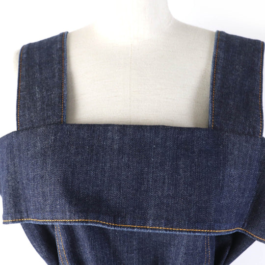 LOUIS VUITTON dress 1ABDVU Main: 95% cotton, Main: 5% polyurethane, Lining: 50% polyester, Lining: 50% cotton, Part: 95% cotton Indigo blue Women 34 Used Authentic
