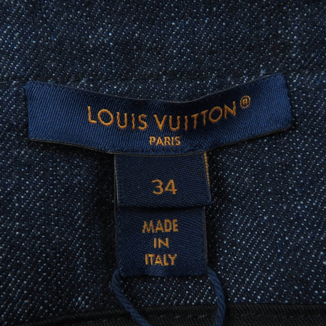 LOUIS VUITTON dress 1ABDVU Main: 95% cotton, Main: 5% polyurethane, Lining: 50% polyester, Lining: 50% cotton, Part: 95% cotton Indigo blue Women 34 Used Authentic
