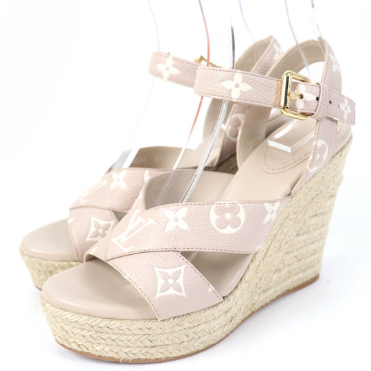 LOUIS VUITTON Sandals Main: Leather beige Starboard Lines Women 37 Used Authentic