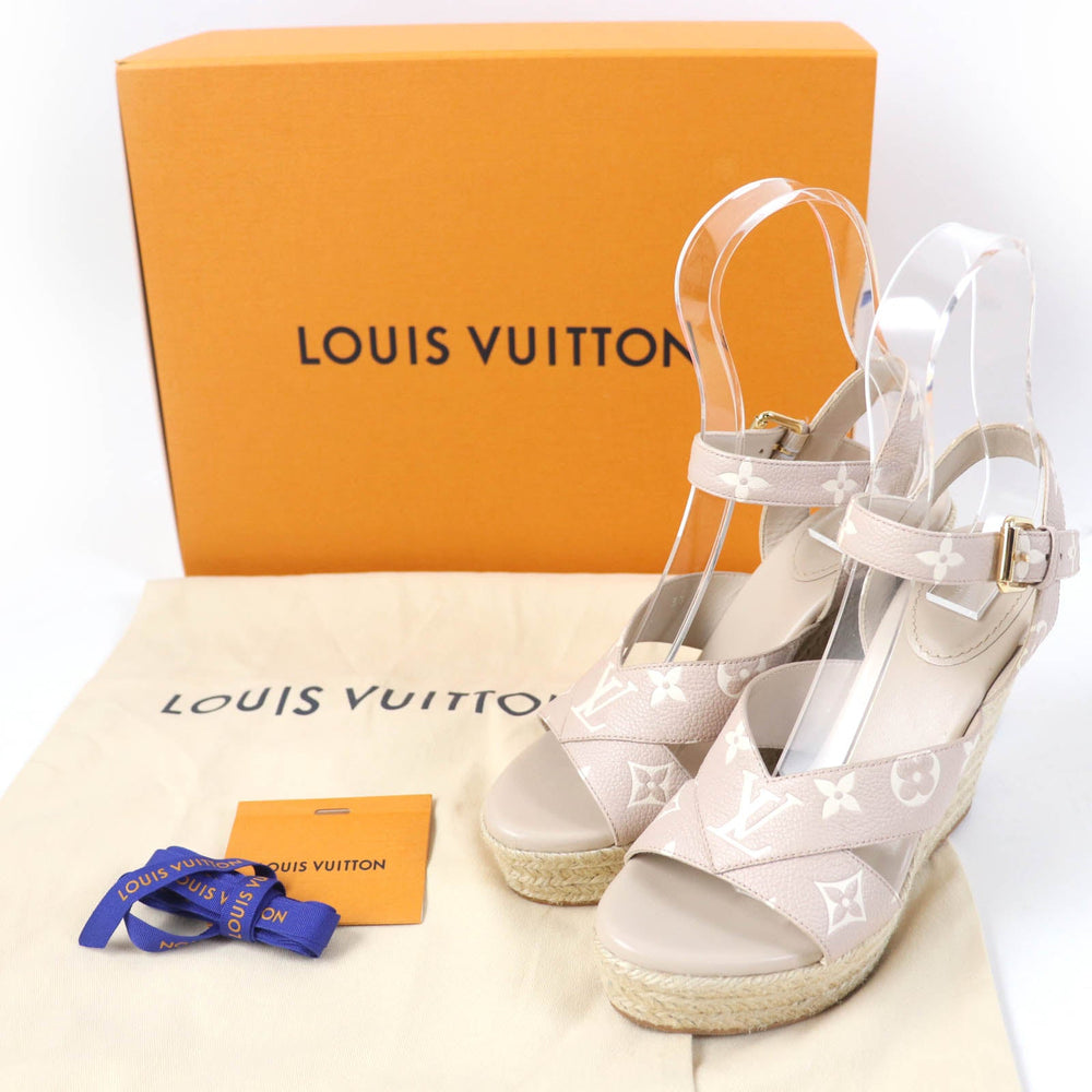 LOUIS VUITTON Sandals Main: Leather beige Starboard Lines Women 37 Used Authentic