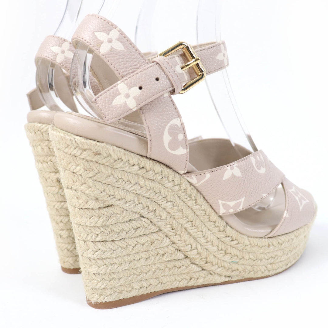 LOUIS VUITTON Sandals Main: Leather beige Starboard Lines Women 37 Used Authentic