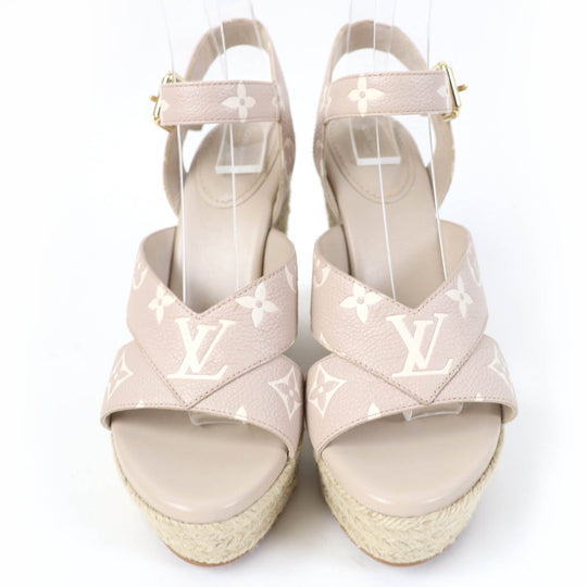 LOUIS VUITTON Sandals Main: Leather beige Starboard Lines Women 37 Used Authentic