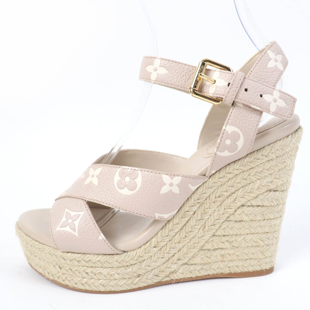 LOUIS VUITTON Sandals Main: Leather beige Starboard Lines Women 37 Used Authentic