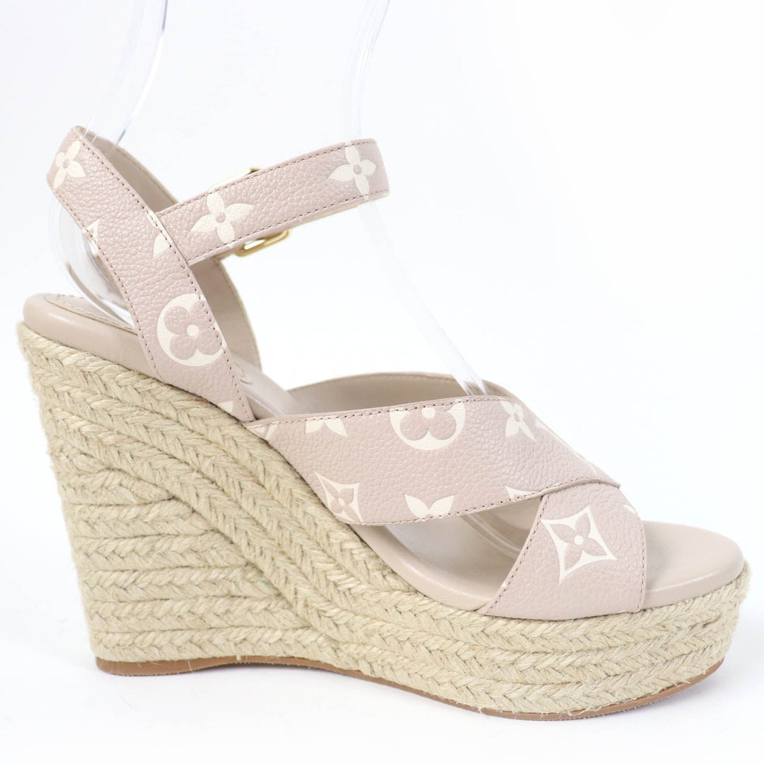 LOUIS VUITTON Sandals Main: Leather beige Starboard Lines Women 37 Used Authentic