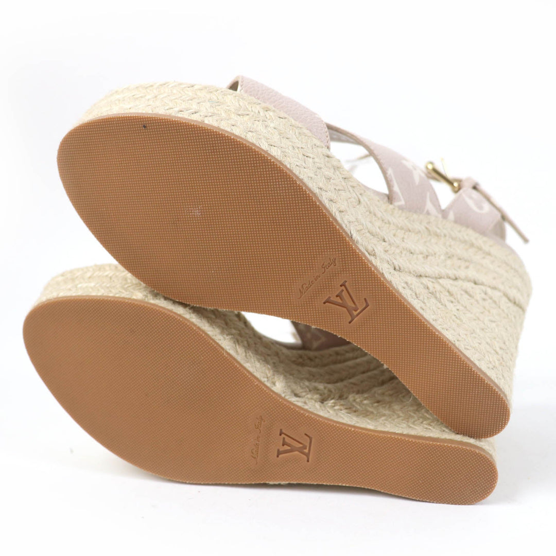 LOUIS VUITTON Sandals Main: Leather beige Starboard Lines Women 37 Used Authentic