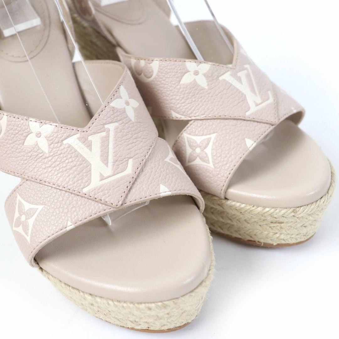 LOUIS VUITTON Sandals Main: Leather beige Starboard Lines Women 37 Used Authentic