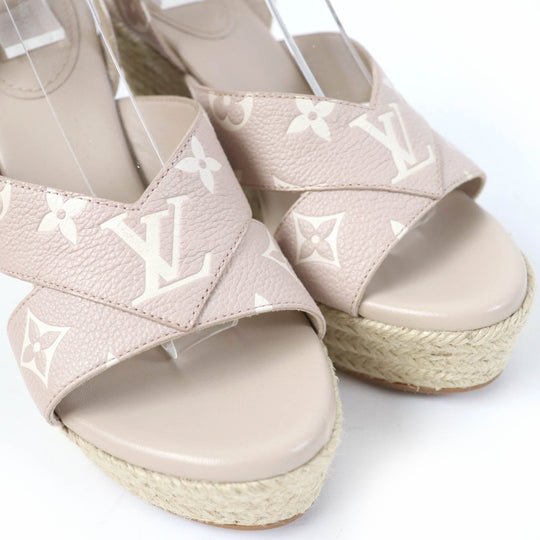 LOUIS VUITTON Sandals Main: Leather beige Starboard Lines Women 37 Used Authentic