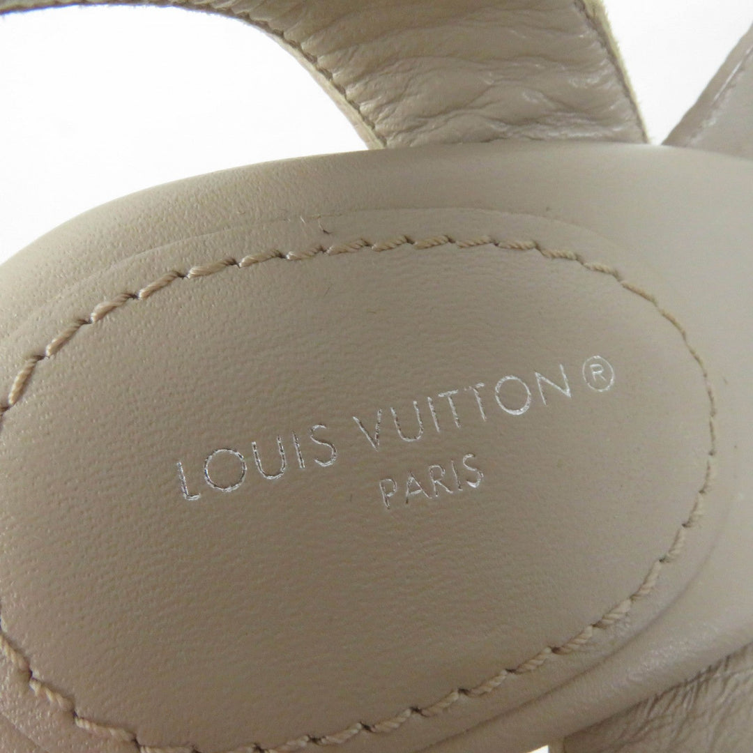 LOUIS VUITTON Sandals Main: Leather beige Starboard Lines Women 37 Used Authentic