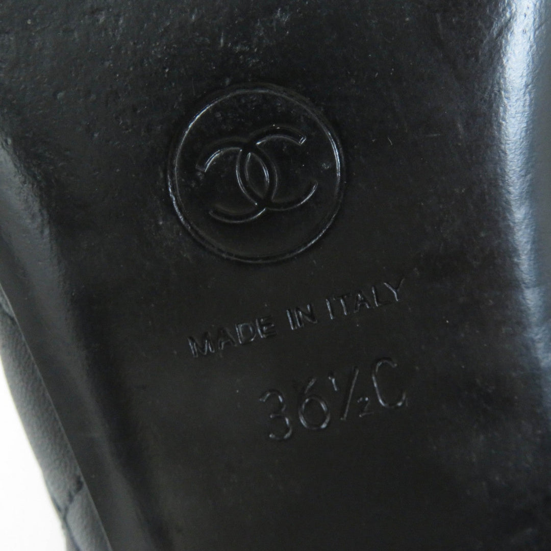 CHANEL Ballet shoes 23B G45122 Main: Leather, Main: Patent leather black Women 36 1/2C Used Authentic